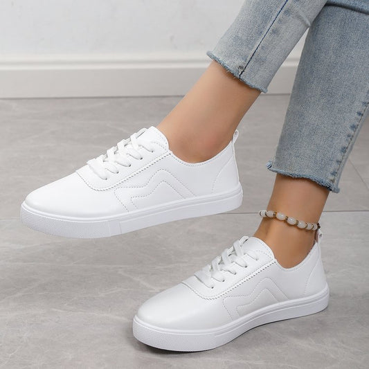 Comfortable White Shoes Flat Sole